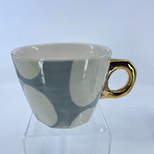 anthropologie bridget bodenham ceramic mug with gold handle yesteryear pattern
